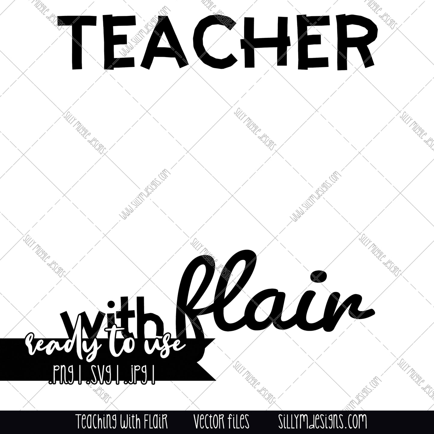 Teacher with Flair Digital Download CMYK colors |  .png .jpg .svg